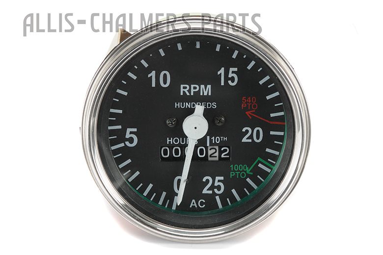 Gauge, Tachometer  0-25 Allis-Chalmers 180,185,  Late 190 (SN 20600 And Up), 190XT Gas Or Diesel Works For  200, 210, 220 