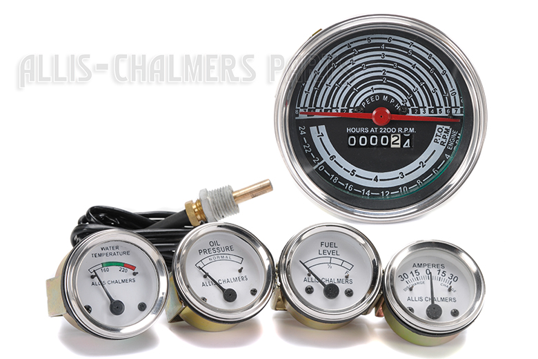 Allis Chalmers D19 Diesel /Gas Tachometer, Temp, Oil Pressure, Fuel, Amp Gauge 