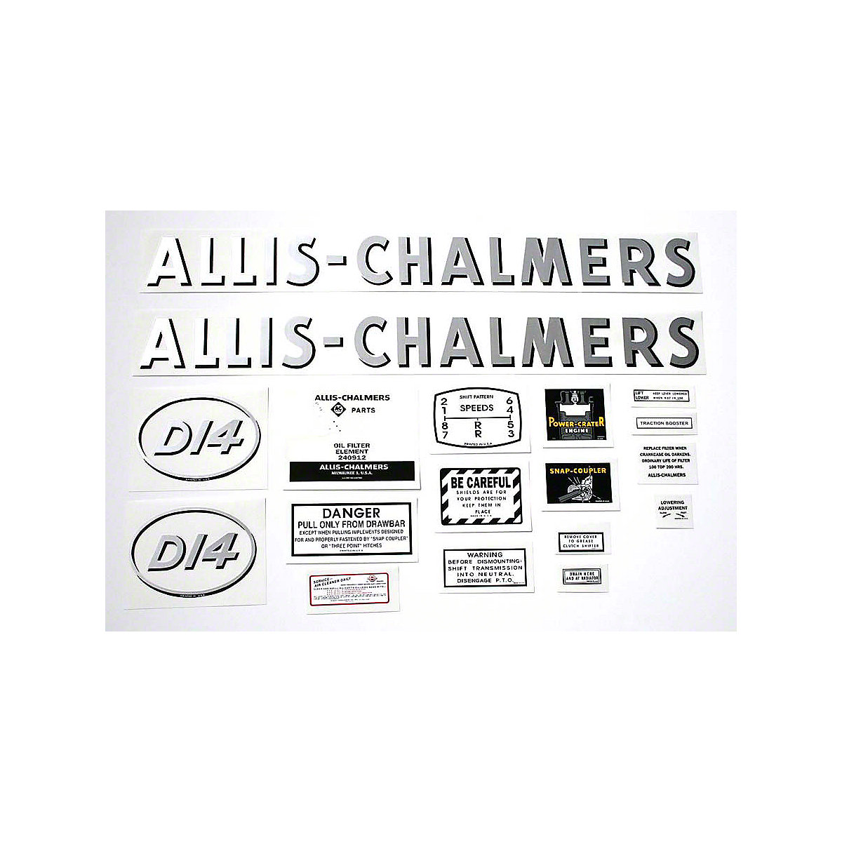 Decal Set For Allis Chalmers: D14 Gas