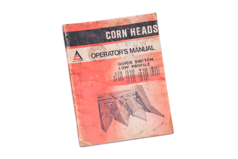 Operator's Manual - Allis-Chalmers Quick Switch Low Profile Corn Heads 