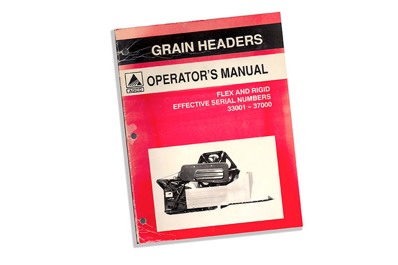 Operator's Manual - Allis-Chalmers  Grain Headers Flex & Rigid 