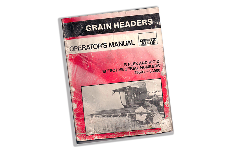 Operator's Manual - Allis-Chalmers  Grain Headers  R Flex And Rigid 