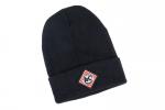 Keep warm during this cold season with this black knit hat!