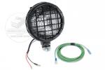 This is a 55 watt Halogen H3 Bulb. Wires are an option. Positionable with handle and switch built into the back of light. 6" diameter reflector. All mounting hardware included. You can turn this light in any direction and it will stay there all by it's self. Great light to mount on the back as a work light, or to mount on the front as a driving light that can be manually positioned. Brighter than average headlight.
Dose not require a relay.