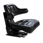 Fits various models
On tractors using remote hydraulics you may have to trim base mount for clearance of hydraulic lines.
Can be adapted to fit many utility tractors & lawn mowers.
Includes backrest.
Adjustable 5 angle base with slide track and mounting brackets
Black leatherette
