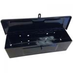 Universal toolbox
Check dimensions before ordering
16" long x 4" wide x 4-1/4" tall
4 bolt holes predrilled
9-5/8" center-to-center length x 2-3/4" center-to-center top to bottom.
Color may vary