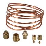 Fits various models
6 ft copper 1/8" line
Kit includes:
(2) 5/16 - 24 UNF nuts
(2) compression sleeves
(1) 1/8 - 27 NPTF female to 5/16" - 24 UNF male adapter
Note: Depending on application, you might need to purchase other fittings.