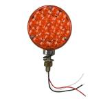 Fits various models
1/2"-20 NF x 1.650" long
4" diameter lens
4-7/8" tall
1-7/8" deep
Includes mounting stud with nut and washers.
There are 21 red and 21 amber diodes.
Super bright LED for improved visability.
The center housing is 4-1/4" chrome die cast with acrylic lens.
Fits tractors and equipment with 12-volt systems.
This warning light has 3 wires:
white = ground
black = dim
red = bright

Note: For flash option you must use an external flasher, not included. 