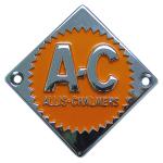 Steering Wheel Emblem For Allis Chalmers: D10, D12 Up to SN#: 1950, I40, I400, I60. Replaces Allis Chalmers PN#: 70228474, 228474. 