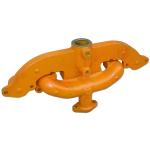Intake and Exhaust Manifold For Allis Chalmers D10, D12, I40, I400. 17-3/8" Center to Center Outer Stud Holes. 2-1/4" Center to Center Carb Mounting Base. 1" Carb Venturi Hole. Replaces Allis Chalmers PN#: 70233235, 233235

