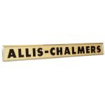 Side Emblem For Allis Chalmers: D10, D12, D15, D17. Creme Background With Black Lettering 3" Wide X 29" Long. Replaces Allis Chalmers PN#:70233854, 233854.
