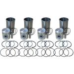 4 Cylinder Piston and Sleeve Kit For Allis Chalmers: D17, WD 45, 170, 175. Equipped With The 226 C.I. Gas Engine. Replaces Allis Chalmers PN#: pk121, 70257459, 70284361.