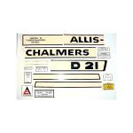 Decal Set For Allis Chalmers D21 II Series Tractors 1965 to 1969 SN#: 2201 and Up. Replaces Allis Chalmers PN#: 245998

