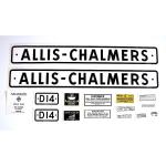 Decal Set For Allis Chalmers: D14 Series 1 SN#:19001 & UP, 1959 