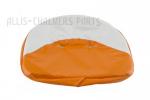 21" Orange and White Draw String Seat Cover For Allis Chalmer: 190XT, 190XT III, B, C, CA, D10, D12, D14, D15, D17, D19, D21, G, IB, WC, WD, WD45, WF, 170, 175, 180, 185, 190.