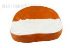 Orange and White Draw String 2" Foam Seat Cover. With Recessed Front Edge: B, C, CA, D10, D12, G, IB, WC, WD, WD45, WF.
